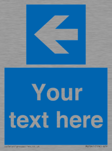 Custom Mandatory directional sign, blue arrow left